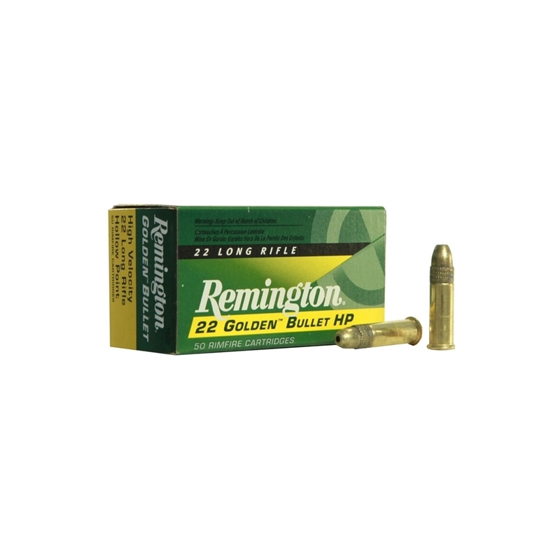 Remington Golden Bullet 22 Long Rifle Ammo 36 Grain Plated Lead HP
