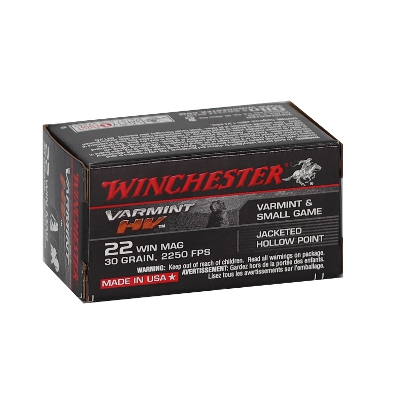 Winchester Varmint HV 22 WMR 30 Grain JHP