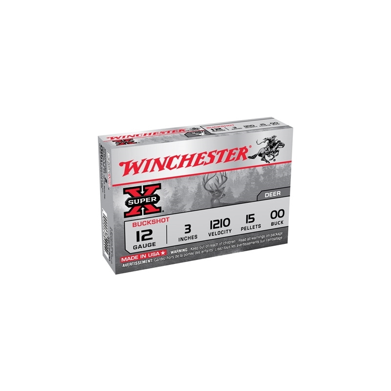 Winchester Super-X Mag 12 Gauge 3" Buffered 00 Buckshot 15 Plts