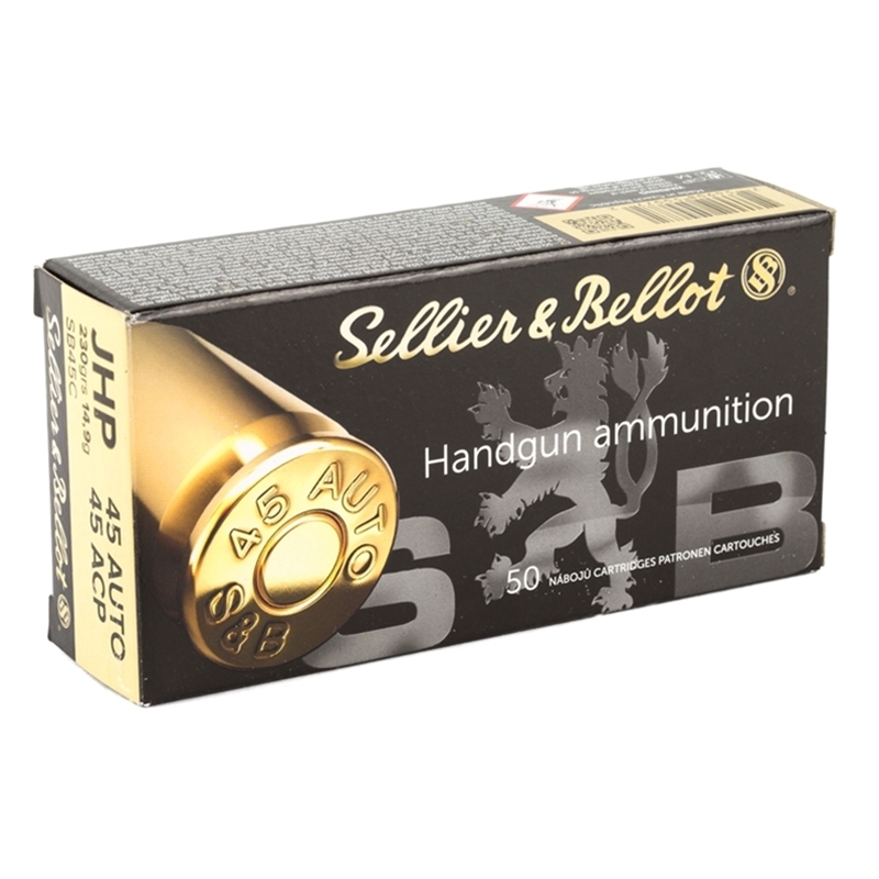 Sellier & Bellot 45 ACP AUTO Ammo 230 Grain Jacketed Hollow Point