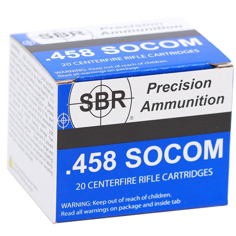 SBR 458 SOCOM Ammo 350 Grain Full Metal Jacket