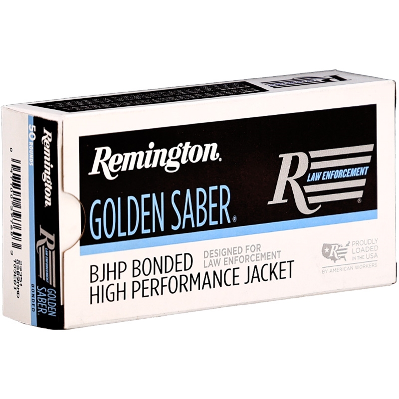 Remington Golden Saber Bonded 9mm Luger +P Ammo 124 Grain Brass