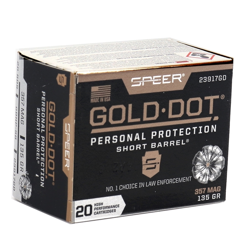 Speer Gold Dot Short Barrel 357 Magnum Ammo 135 Gr JHP