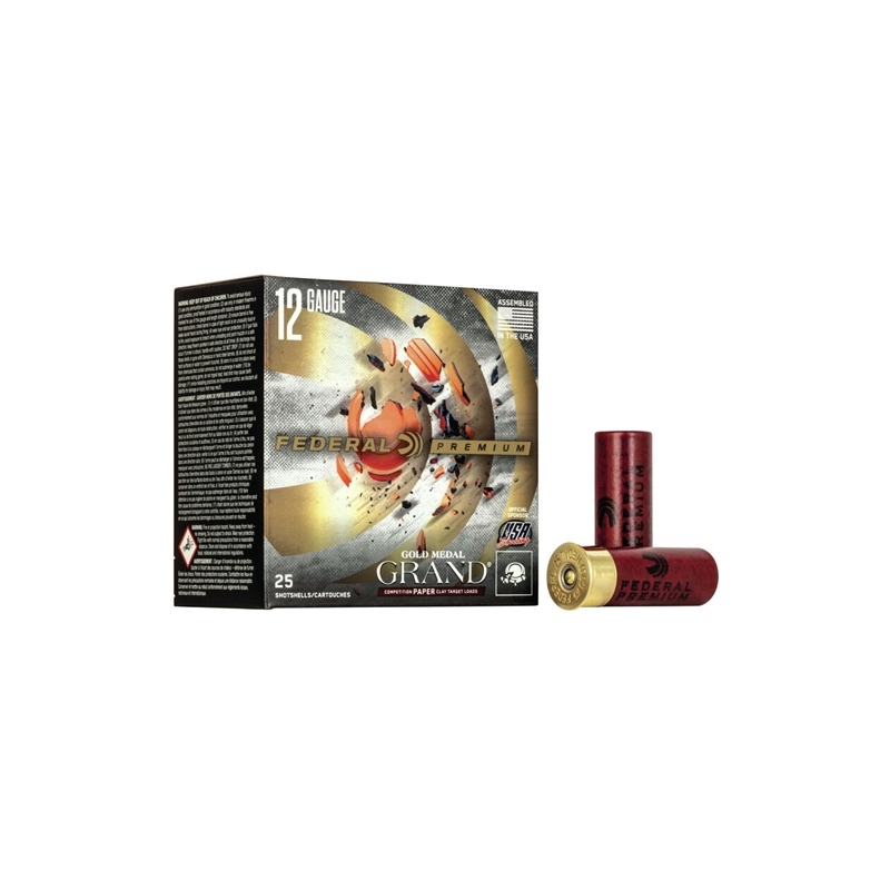 Federal Premium Gold Medal Grand Paper 12 Gauge 2-3/4" Ammo 1-1/8 oz #8 Shot
