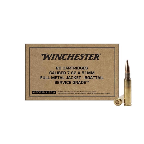 Winchester 7.62x51 NATO Ammo 147 Grain FMJBT