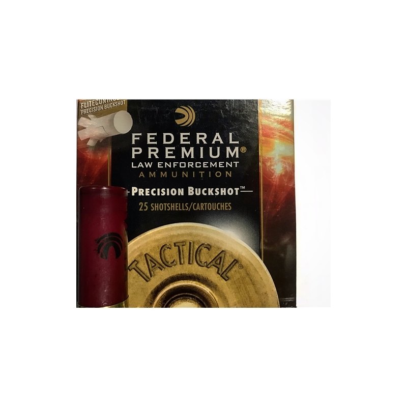 Federal Law Enforcement Tactical 12 Gauge Ammo 2-3/4" 00 Buckshot 8 Pellets Precision Buckshot