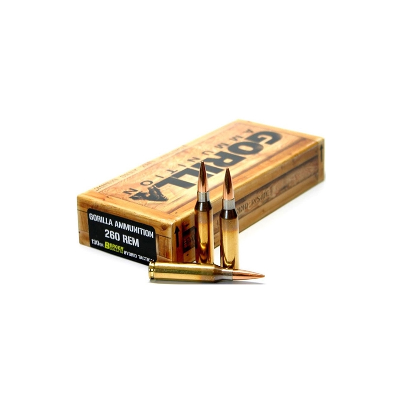 Gorilla Ammunition 260 Remington 130 Grain Berger Hybrid Tactical Open Tip Match
