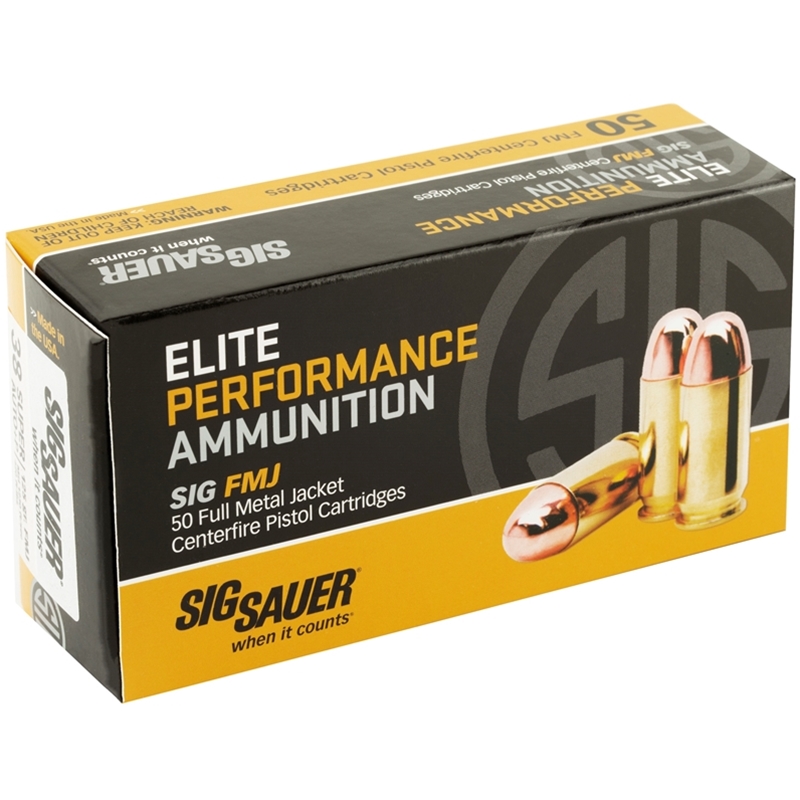 Sig Sauer Elite Performance 38 Super +P Ammo 125 Grain Full Metal Jacket