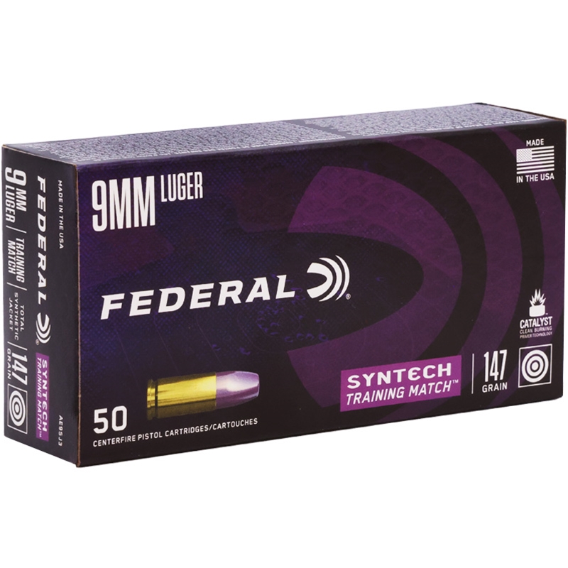Federal Syntech 9mm Ammo 147 Grain Total Synthetic Jacket - AE9SJ3