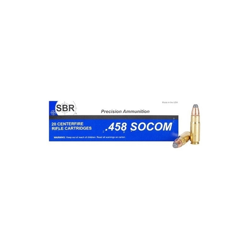 SBR 458 SOCOM Ammo 350 Grain Jacketed Soft Point