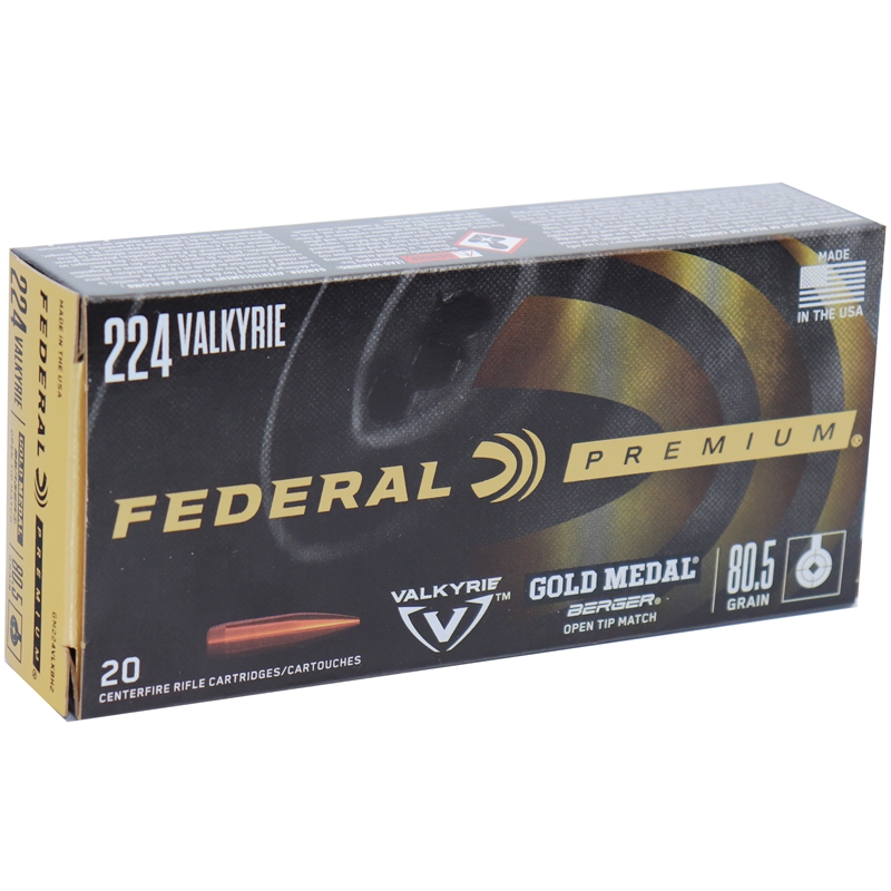 Federal Gold Medal 224 Valkyrie Ammo 80.5 Grain Berger Open Tip Match - GM224VLKBH2