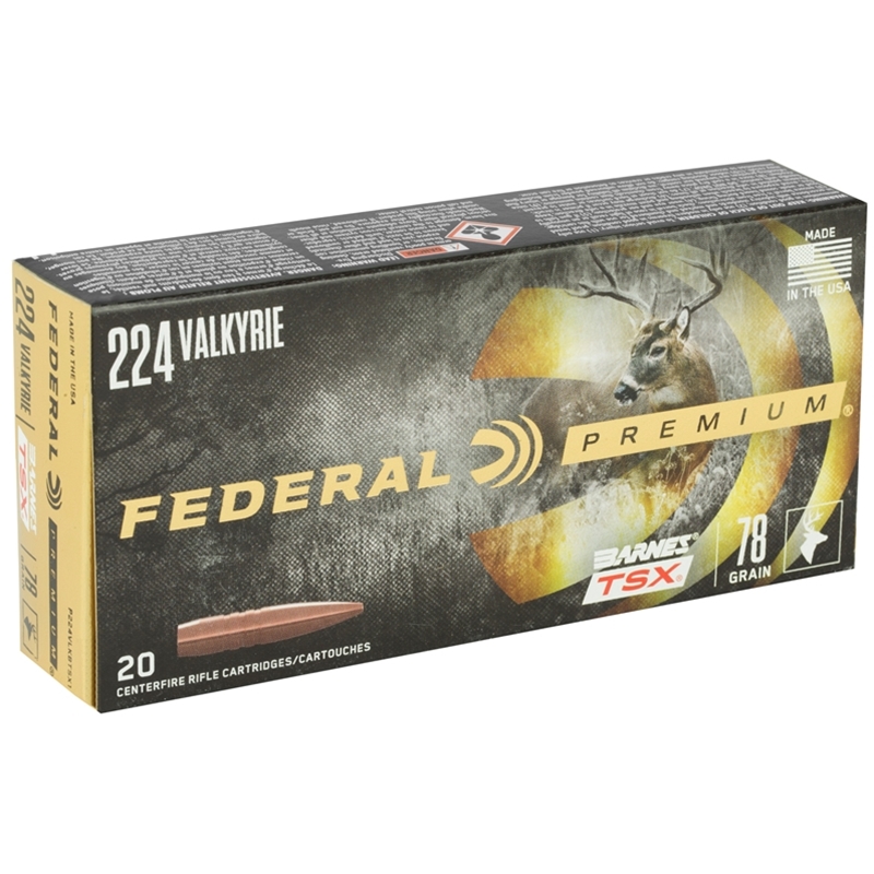 Federal Premium 224 Valkyrie Ammo 78 Grain Barnes Tsx