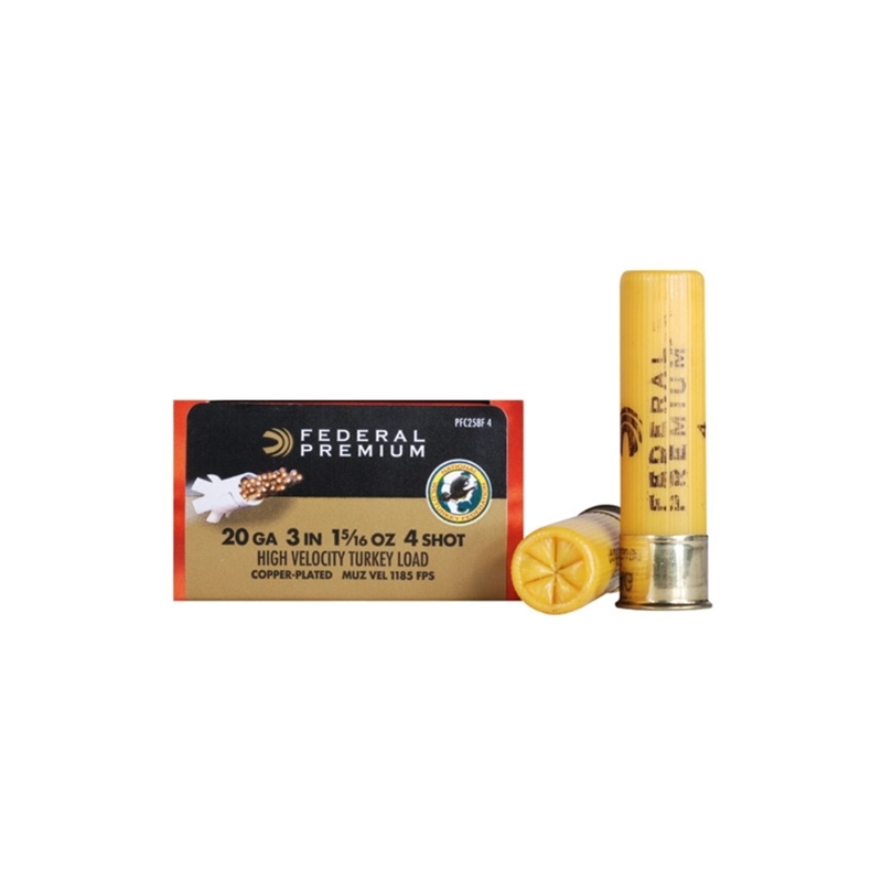 Federal Premium Mag-Shok 20 Gauge Ammo  3" 1-5/16 oz #4 Copper Plated Shot