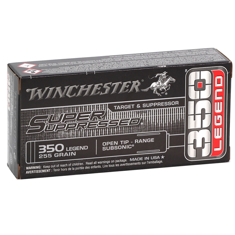 Winchester 350 Legend Ammo 255 Grain Super Suppressed Open Tip Subsonic