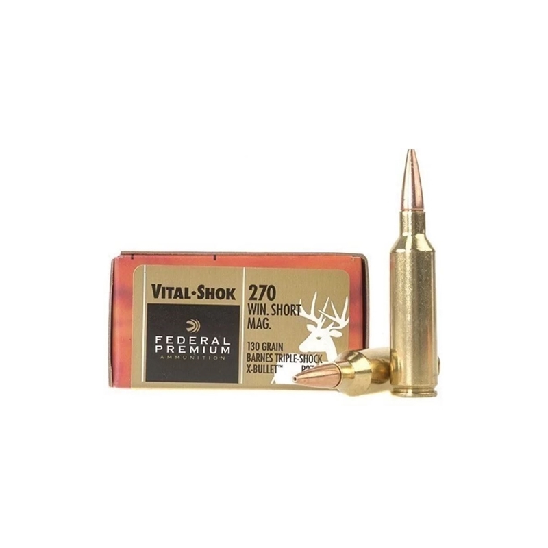Federal Premium Vital-Shok 270 Winchester Short Magnum Ammo 130 Grain Barnes Triple-Shock X Bullet HP