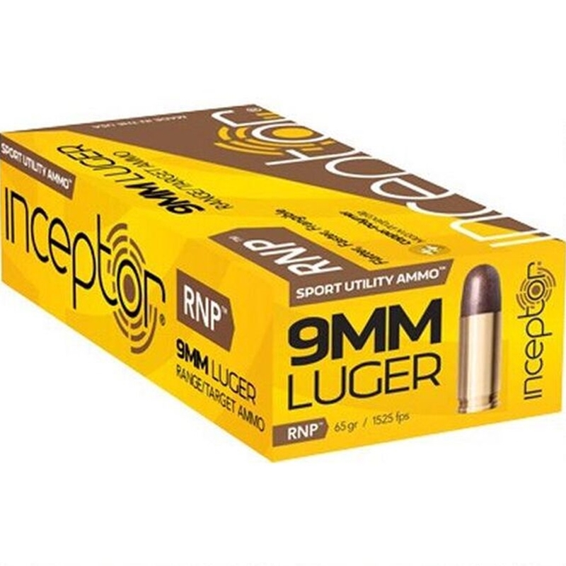 Polycase Inceptor Sport Utility 9mm Luger Ammo 65 Grain +P RNP Frangible Lead-Free