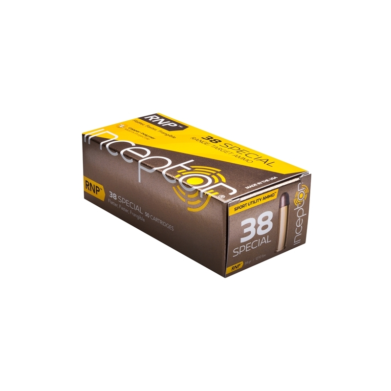 Inceptor Sport Utility 38 Special 84 Grain Ammo RNP Projectile