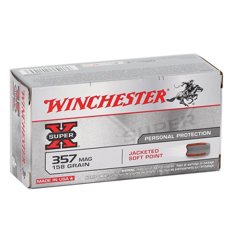 Winchester Super-X 357 Magnum Ammo 158 Grain Jacketed Soft Point - X3575P