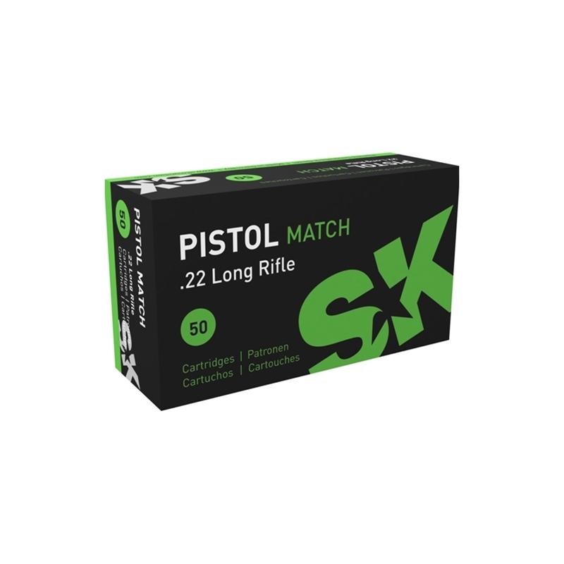 SK Pistol Match 22 Long Rifle Ammo 40 Grain Lead Round Nose