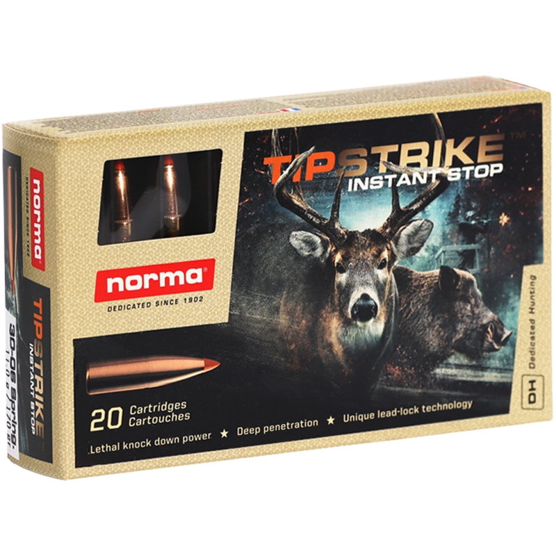 Norma USA American PH 30-06 Springfield Ammo 170 Grain Polymer Tip Flat Base