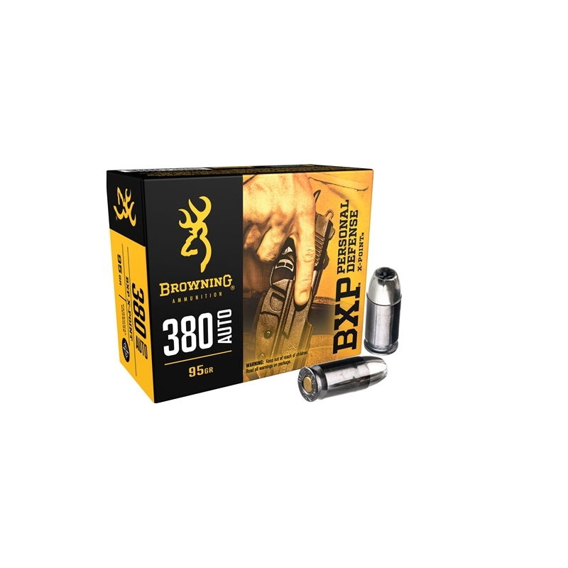 Browning Bxp 380 Acp Auto Ammo 95 Grain Jacketed Hollow Point