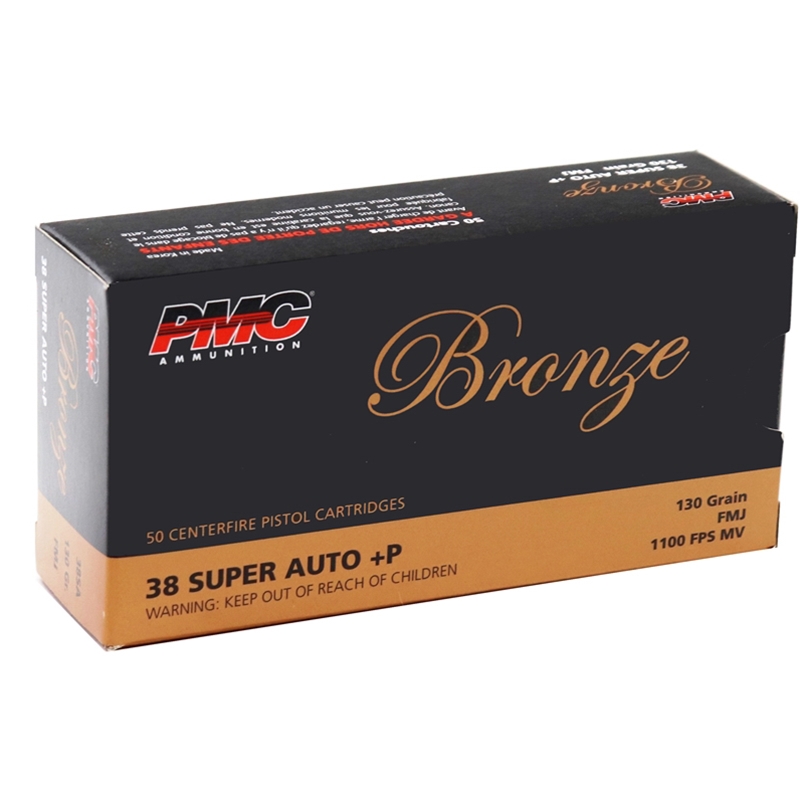 PMC Bronze 38 Super +P Ammo 130 Grain Full Metal Jacket