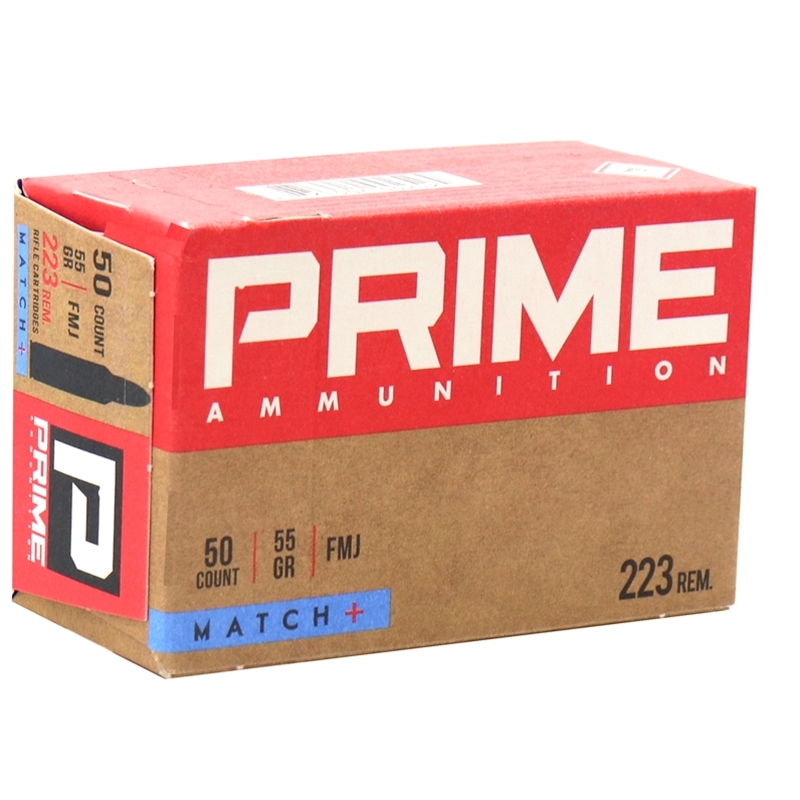 Prime Ammunition 223 Remington Ammo 55 Grain Full Metal Jacket Match+