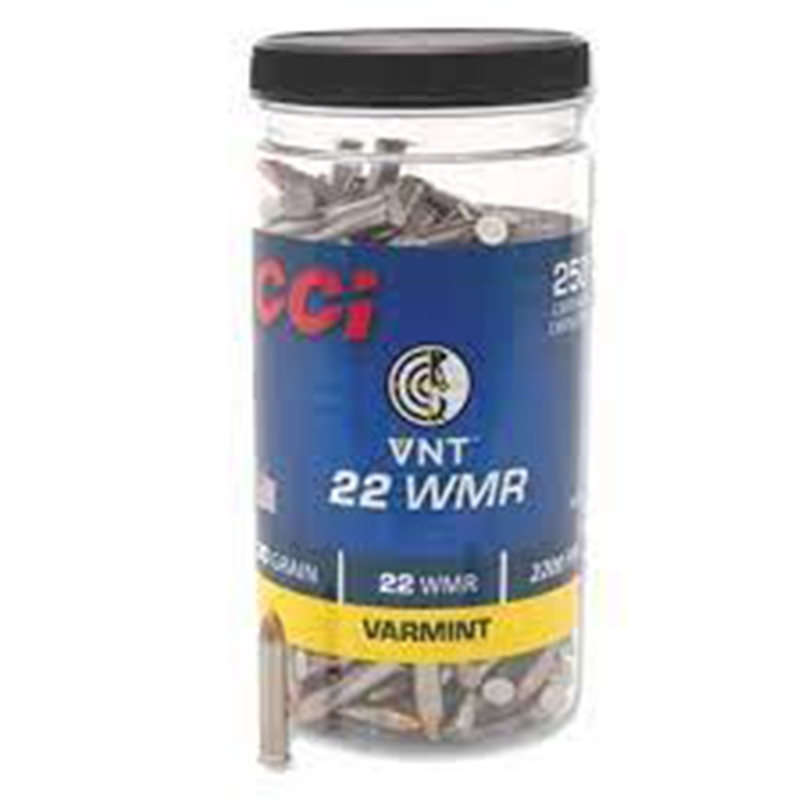 CCI 22 WMR Ammo 30 GR Varmint Tipped 250 Round Bottle