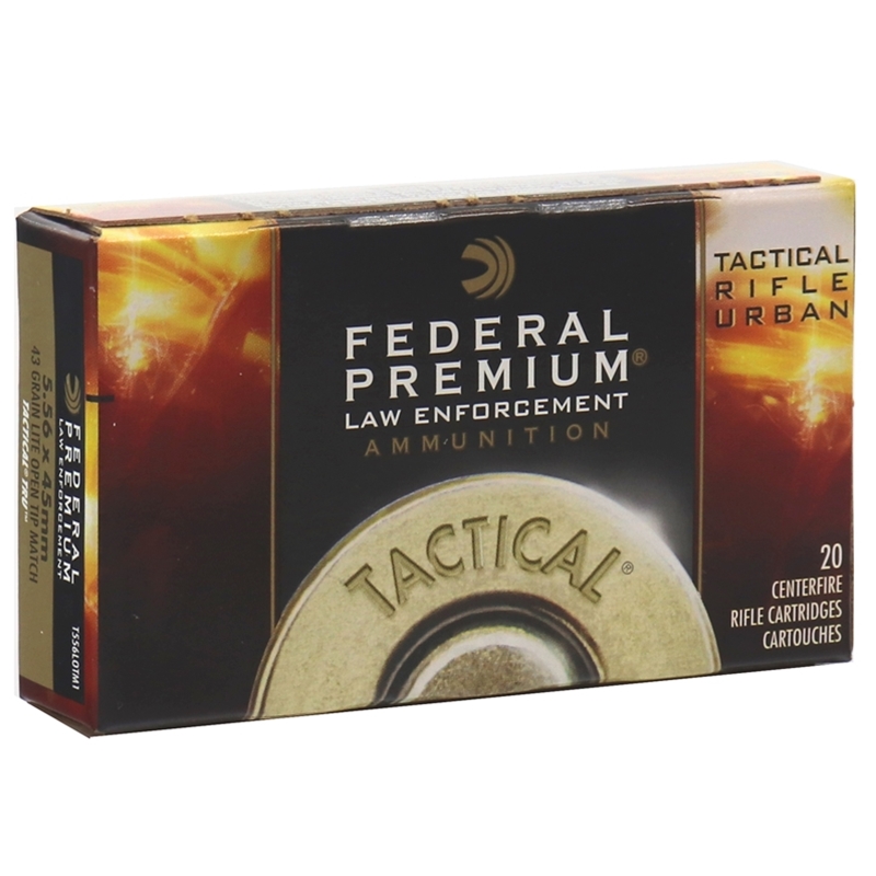 Federal Law Enforcement Tactical TRU 5.56x45mm Ammo 43 Grain Open Tip Match