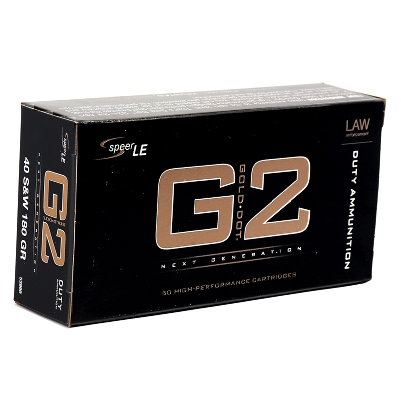 Speer Gold Dot LE G2 40 S&W Ammo 180 Grain Jacketed Hollow Point