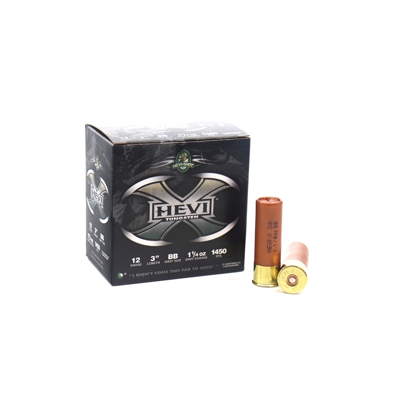 Hevi-Shot Hevi-X 12 Gauge Ammo 3" 1-1/4oz Tungsten Lead Free #BB Shot