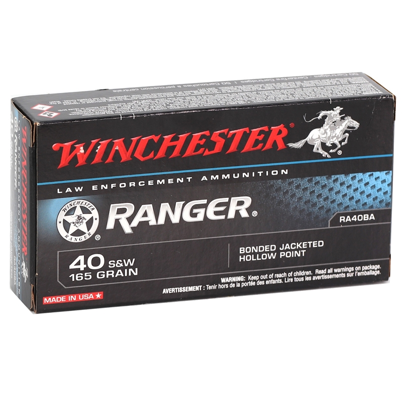 Winchester Ranger 40 S&W 165 Grain Bonded Jacketed Hollow Point