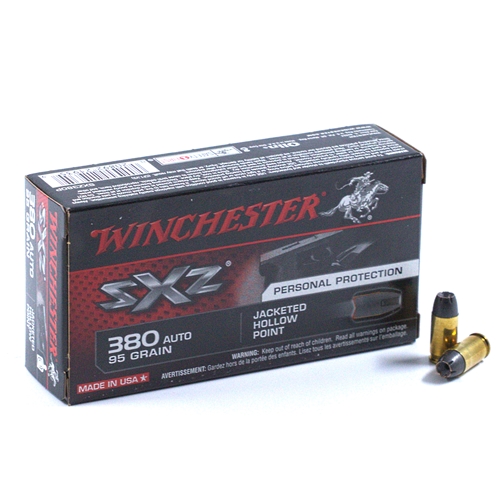 Winchester SXZ 380 ACP Auto 95 Grain Jacketed Hollow Point Personal Protection