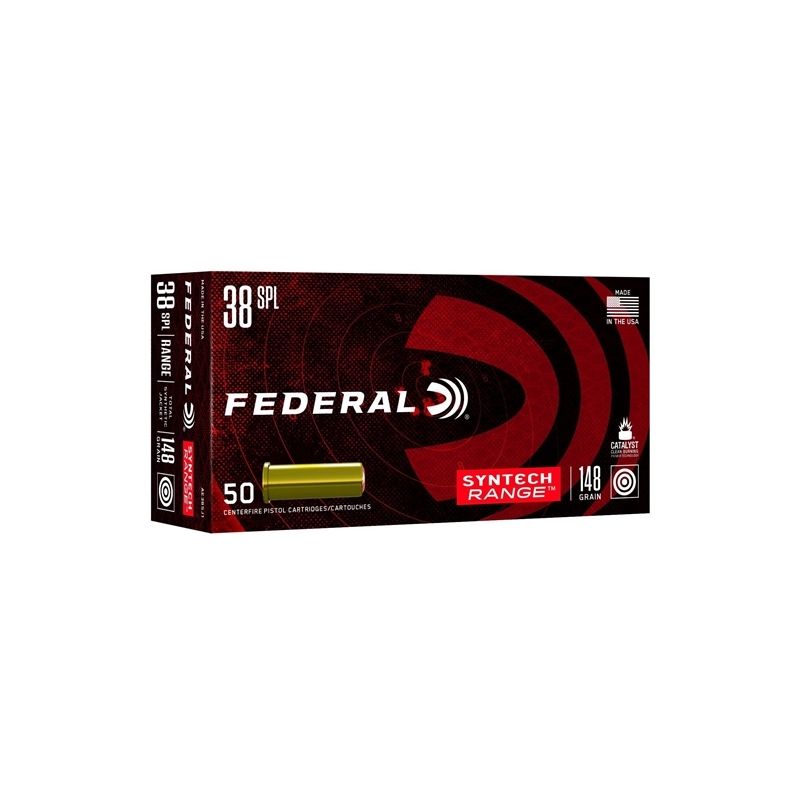 Federal Syntech Range 38 Special Ammo 148 Grain TJS Wadcutter