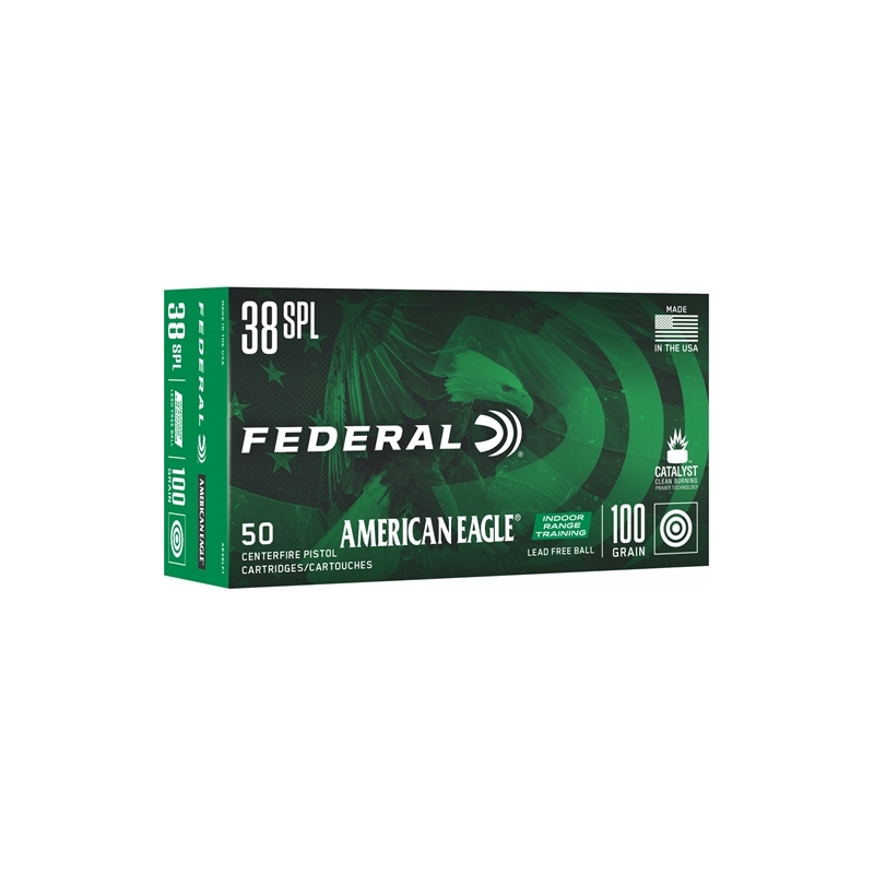 Federal American Eagle IRT 38 Special Ammo 100 Grain Lead Free FMJ