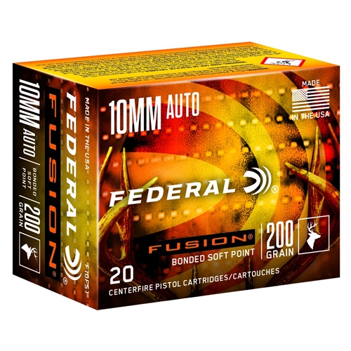 Federal Fusion 10mm AUTO Ammo 200 Grain Bonded Soft Point - F10FS1