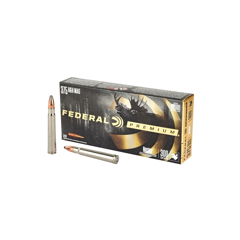 Federal Premium 375 H&H Magnum Ammo 300 Grain Nosler Partition