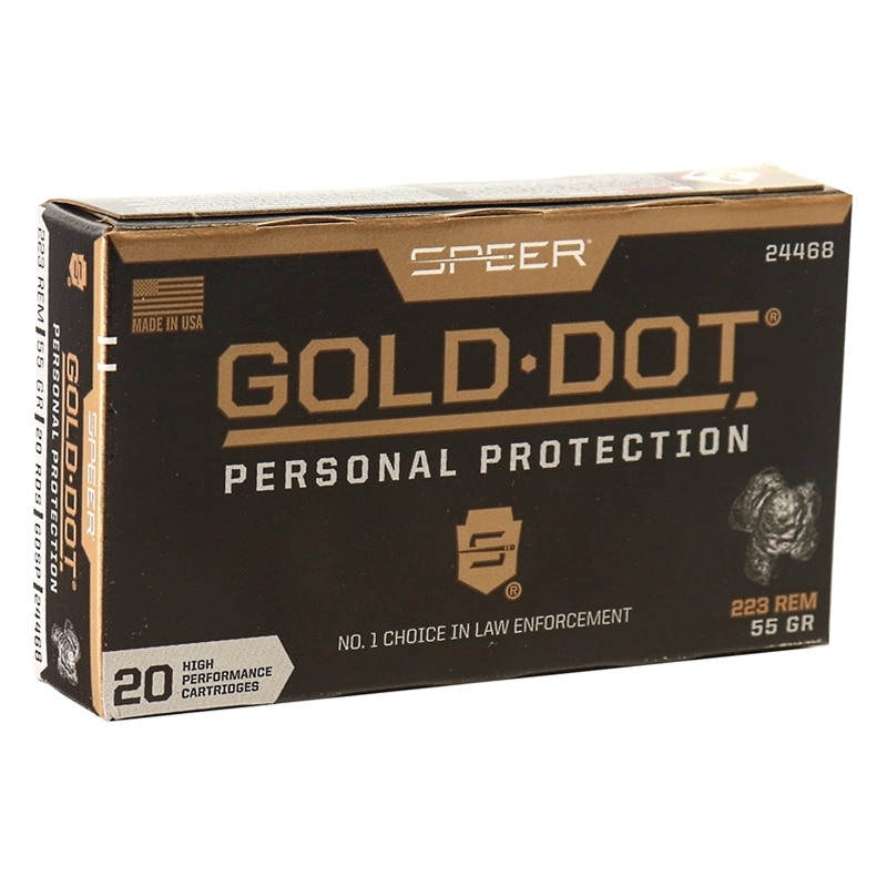 Speer Gold Dot Personal Protection 223 Ammo 55 Grain Soft Point - 24468