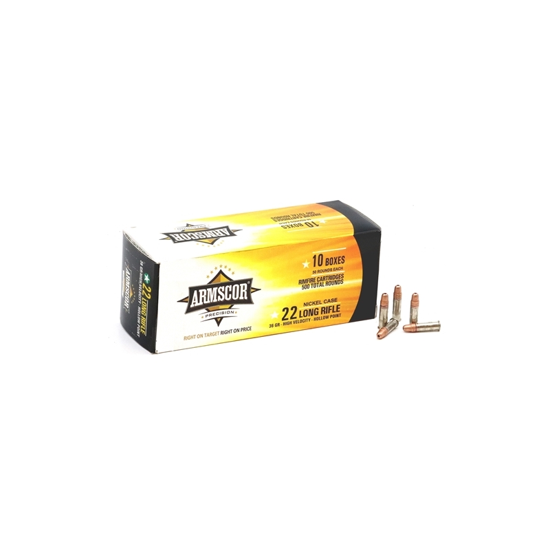 Armscor Precision 22 Long Rifle Ammo 36 Grain High Velocity Hollow Point - 50308HP