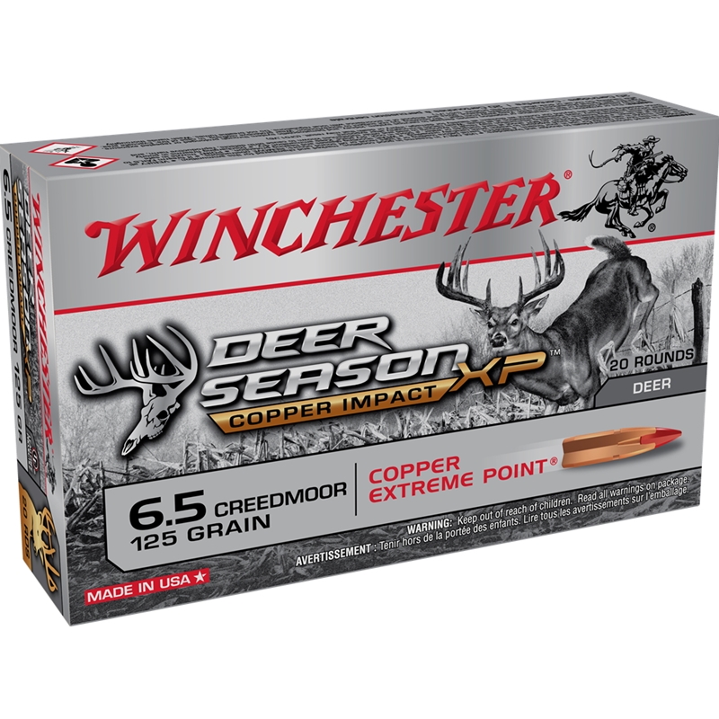 Winchester Deer Season XP 6.5 Creedmoor Ammo 125 Grain Copper Extreme Point Lead Free Polymer Tip