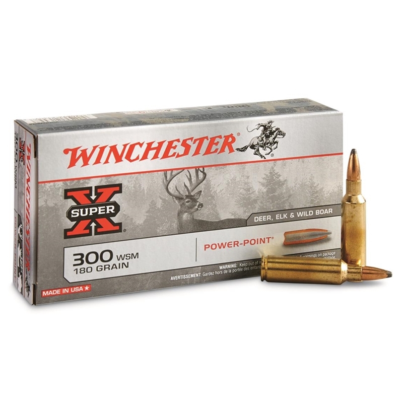 Winchester Super-X Rifle 300 WSM Ammo 180 Grain Power Point