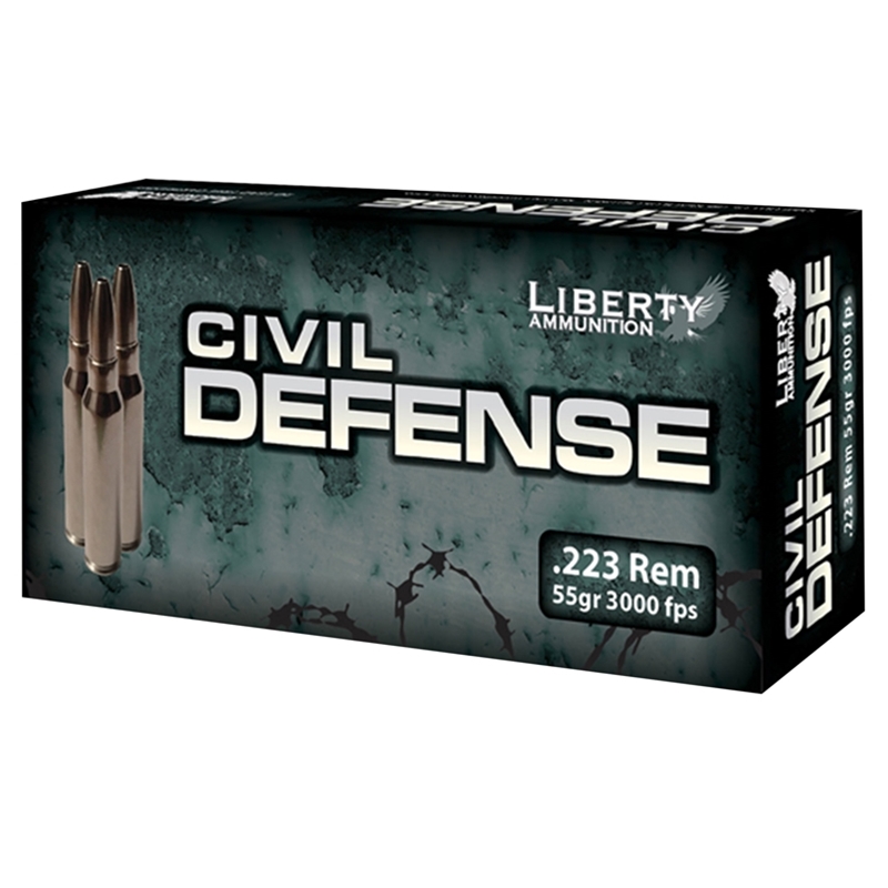 Liberty Civil Defense 223 Remington Ammo 55 Grain Fragmenting Copper Hollow Point Lead-Free