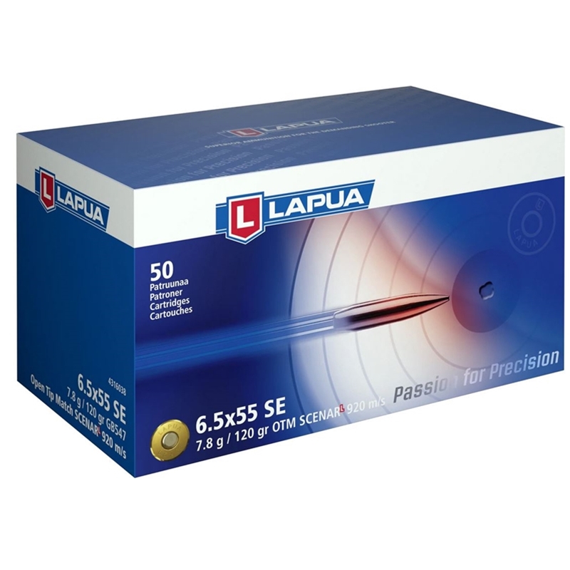 Lapua Scenar-L 6.5x55mm Swedish Mauser Ammo 120 Grain Hollow Point Boat Tail
