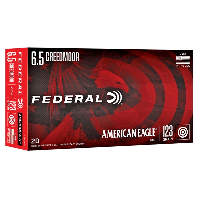 Federal American Eagle 6.5 Creedmoor Ammo 123 GrainOpen Tip Match