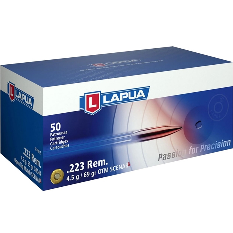 Lapua Scenar-L 223 Ammo 69 Grain Hollow Point Boat Tail