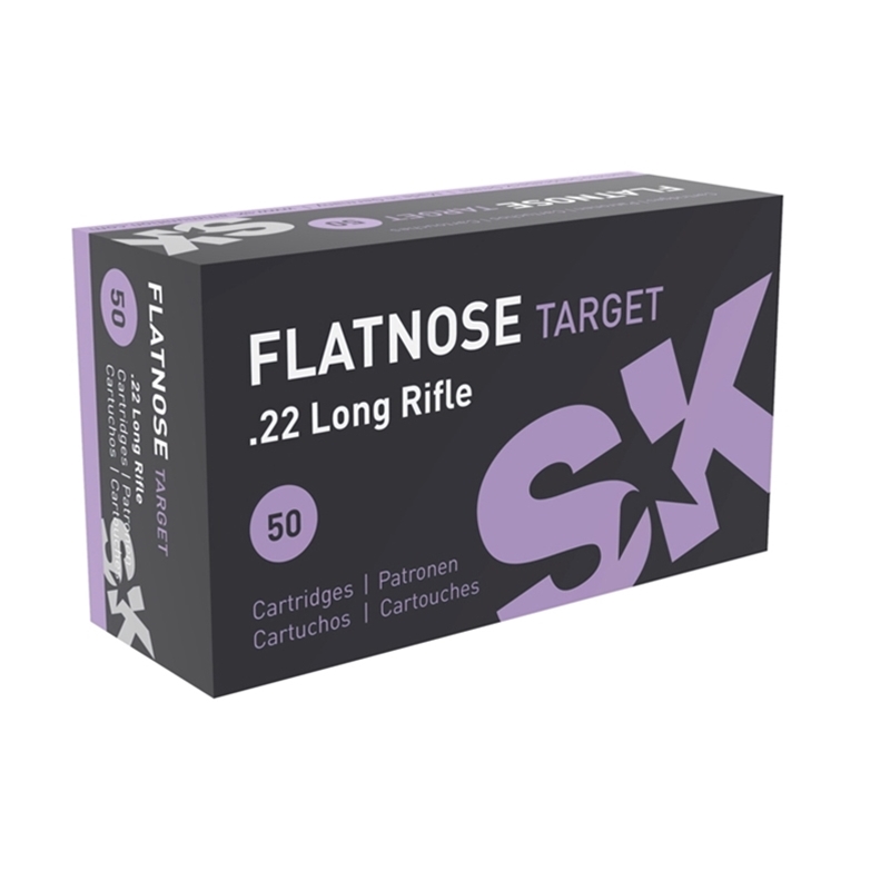 SK Flatnose Target 22 Long Rifle Ammo 40 Grain Lead Flat Nose