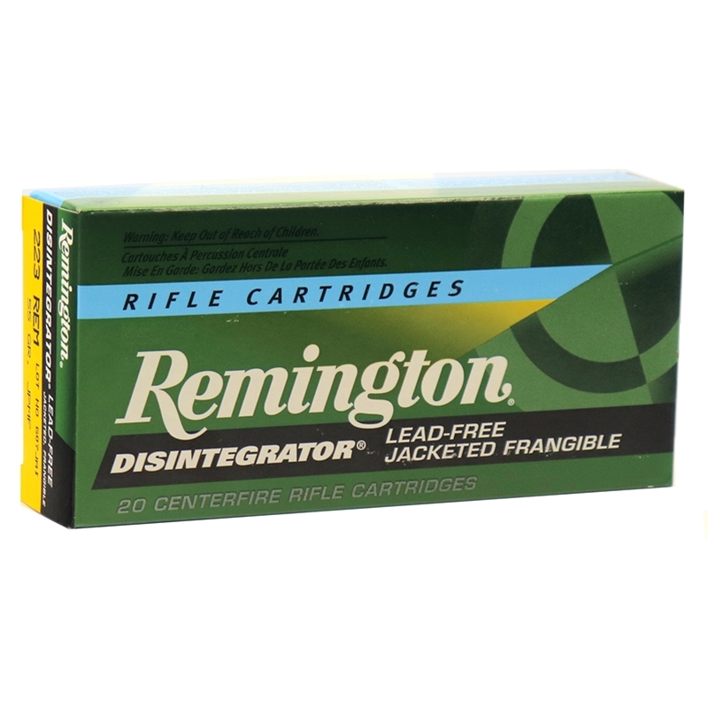 Remington Disintegrator 223 Remington Ammo 55 Grain Jacketed Frangible Lead Free