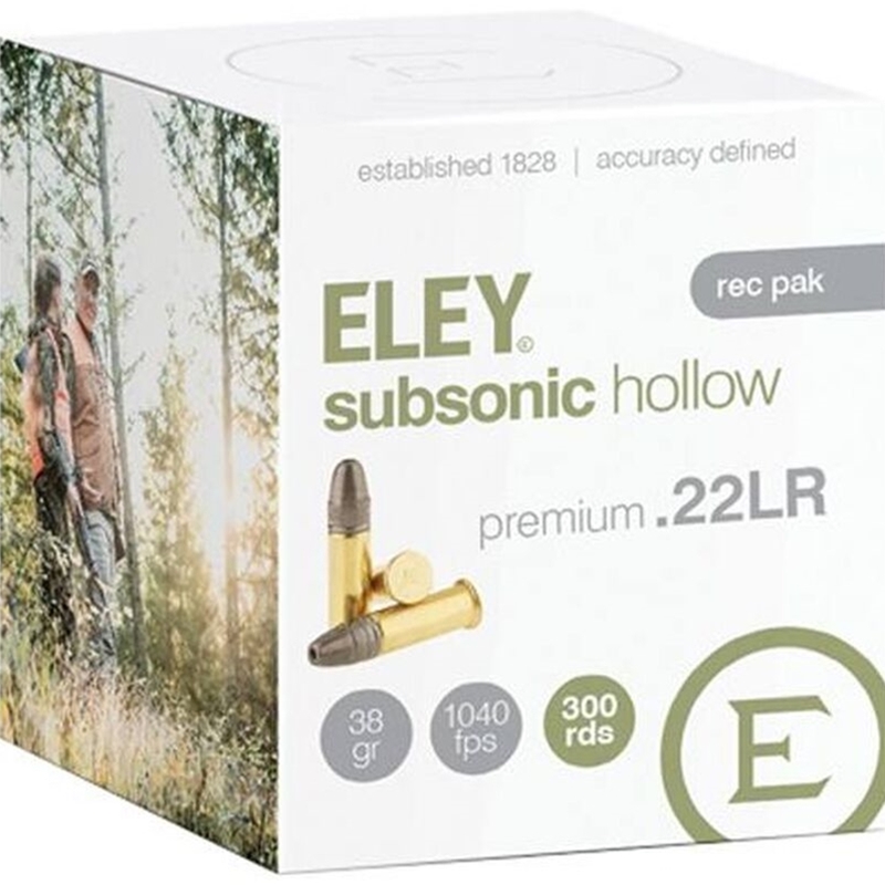 Eley 22 Long Rifle Ammo 38 Grain Subsonic Lead Hollow Point
