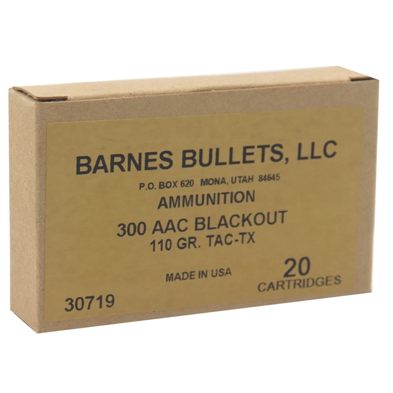 Barnes VOR-TX 300 AAC Blackout Ammo 110 Grain Tipped TAC-TX