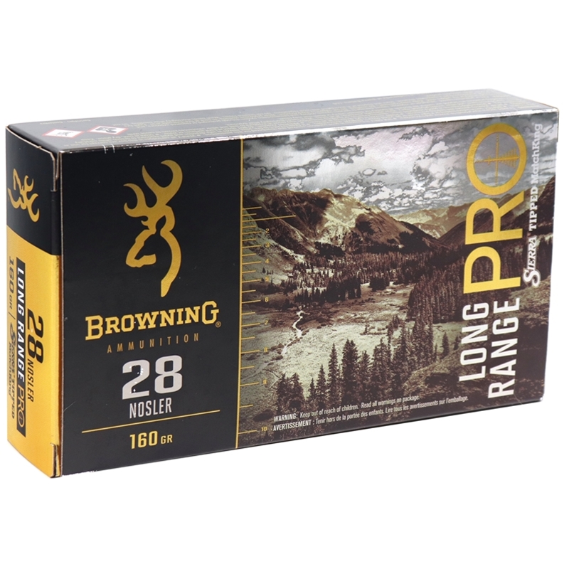 Browning Long Range Pro 28 Nosler Ammo 160 Gr Sierra Matchking - Ammo Deals